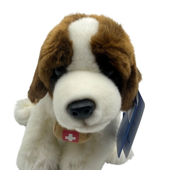 Toys R US 12 Inch St Bernard Puppy Dog Barrel 2013 Plush Realistic Stuffed Toy - Picture 2 of 8